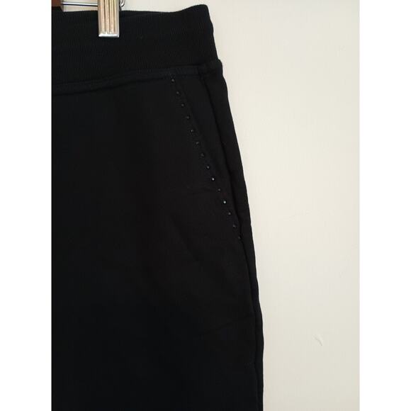 St. John Pants Womens XL Black Drawstring Embellished Casual Minimal Sweatpants - Picture 9 of 10